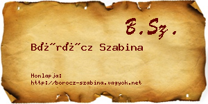 Böröcz Szabina névjegykártya