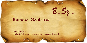 Böröcz Szabina névjegykártya
